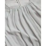 Dolce & Gabbana Light Grey Polyester Pleated Long Maxi Dress closeup with zipper