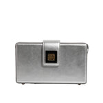 Dolce & Gabbana Metallic Silver DG BOX Leather Shoulder Strap Bag