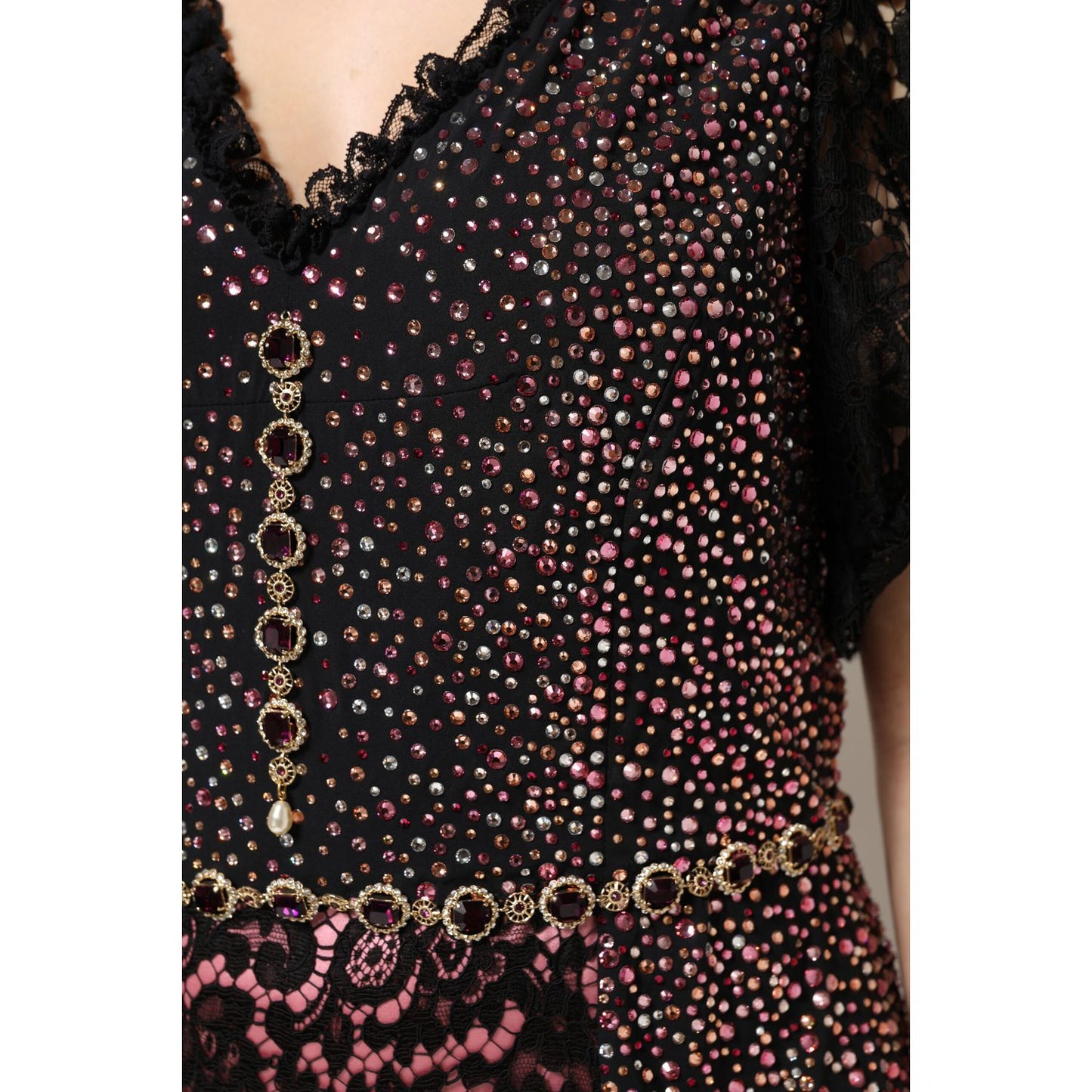 Dolce & Gabbana Multicolor Embellished Mermaid Gown Dress