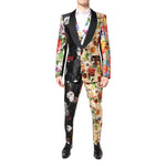 Dolce & Gabbana Multicolor Floral SICILIA Silk 3 Piece Suit with blazer, vest, pants in floral print