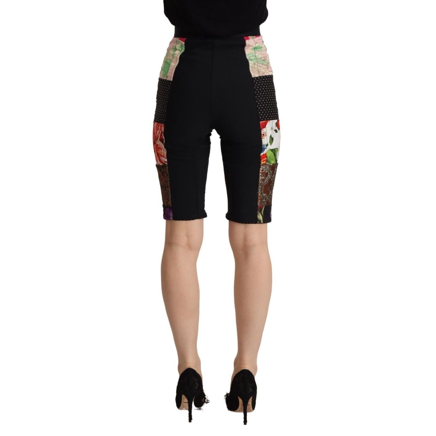 Dolce & Gabbana Multicolor Patchwork High Waist Cropped Pants