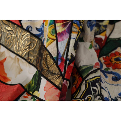 Dolce & Gabbana Multicolor Patchwork Jacquard High Waist Pants