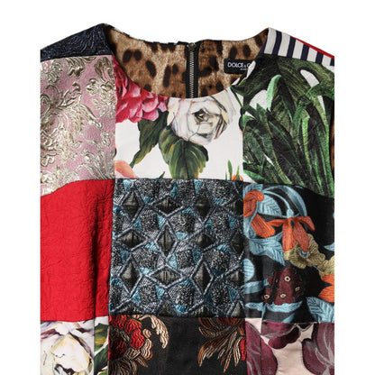 Dolce & Gabbana Multicolor Patchwork Sleeveless Sheath Dress