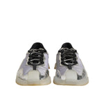 Dolce & Gabbana Multicolor Silver Logo Low Top NS1 Sneakers Shoes with rubber sole and mesh design, front view.