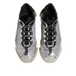 Dolce & Gabbana Multicolor Silver Logo Low Top NS1 Sneakers Shoes in premium mesh, rubber, and metallic design viewed from top.