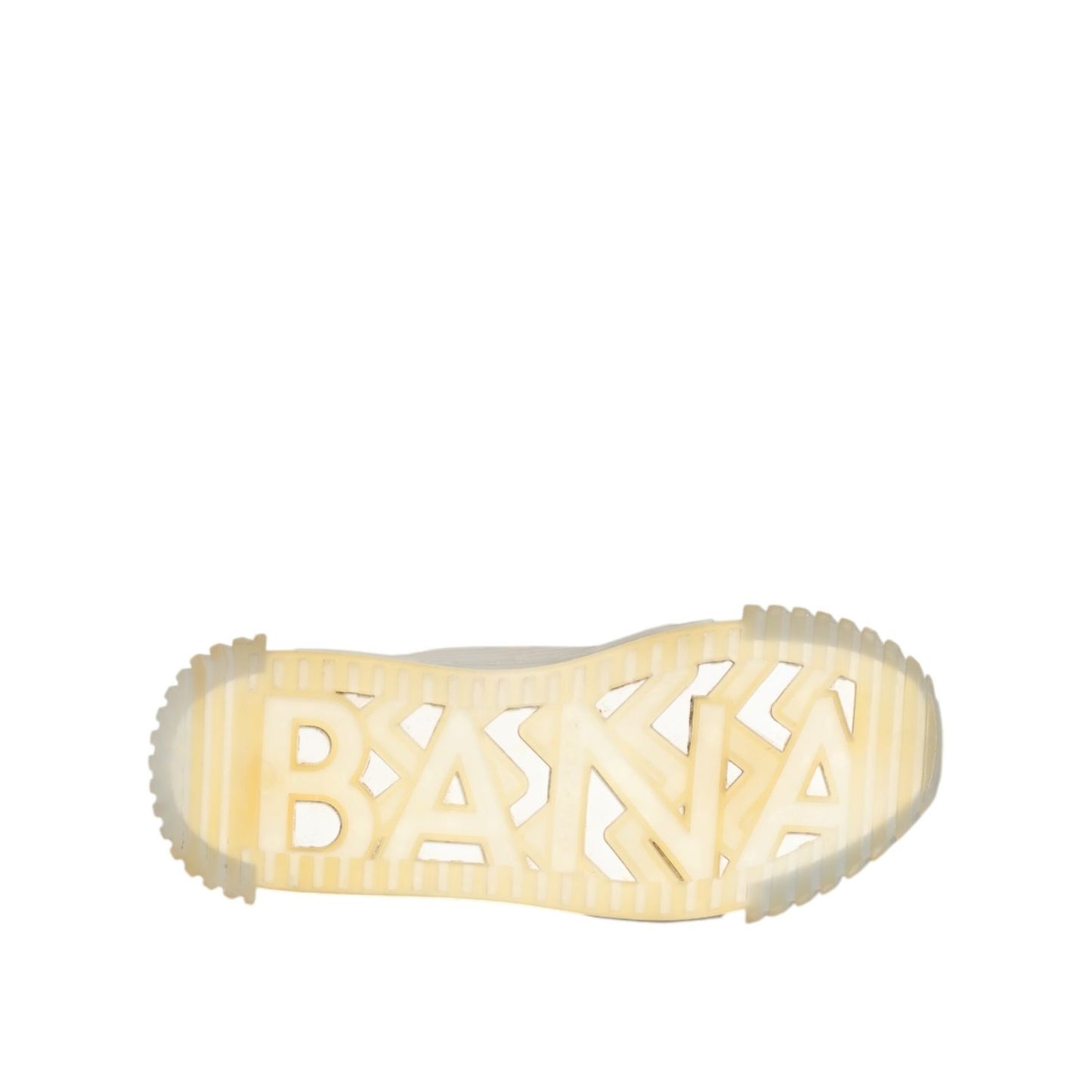 Sole detail of Dolce & Gabbana Multicolor Silver Logo Low Top NS1 Sneakers Shoes with engraved logo.