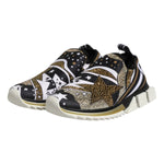 Dolce & Gabbana Multicolor Sorrento Low Top Sneakers Shoes, gold, black, and white slip-on with logo detail and rubber sole