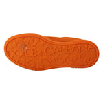 Sole of Dolce & Gabbana Orange Leather P.j. Tucker Men Sneakers Shoes showing brand logos and design details.