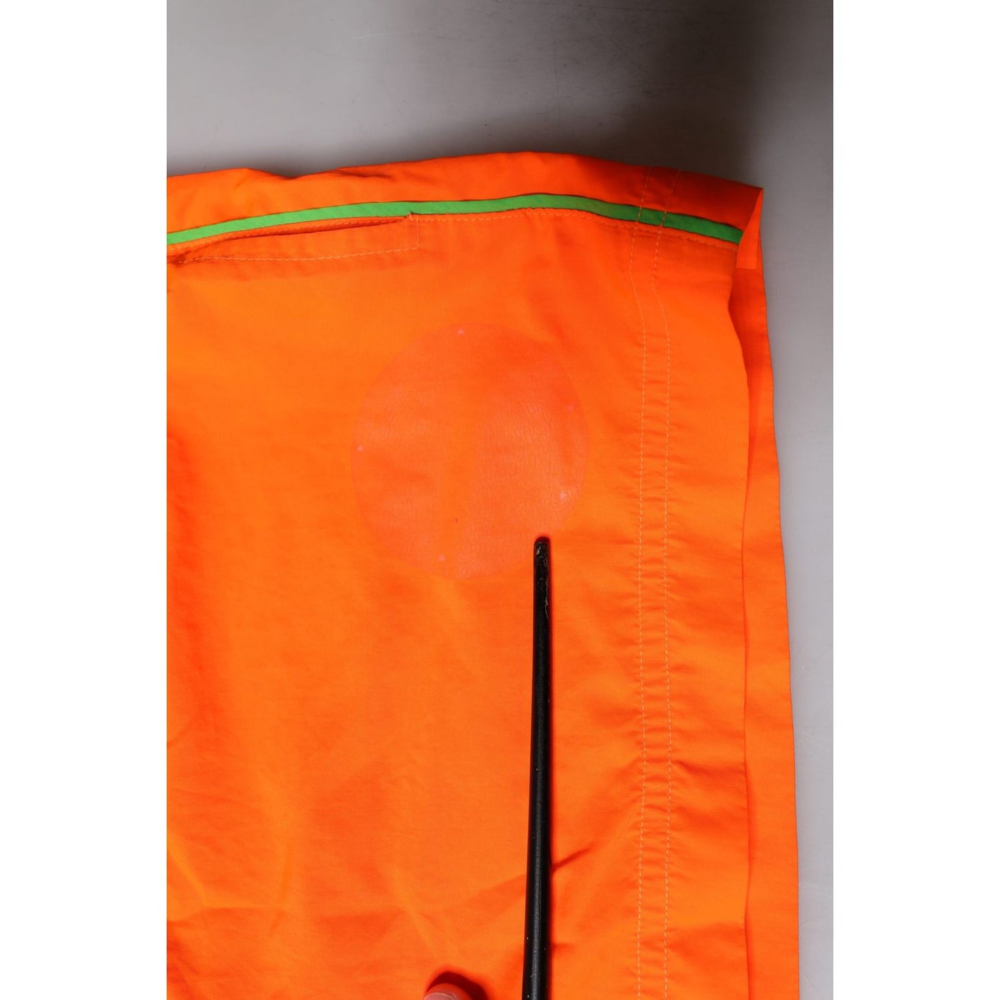Dolce & Gabbana Orange Polyester Beachwear Shorts 2Pc Swimwear featuring elastic waistband and zip pocket detail.