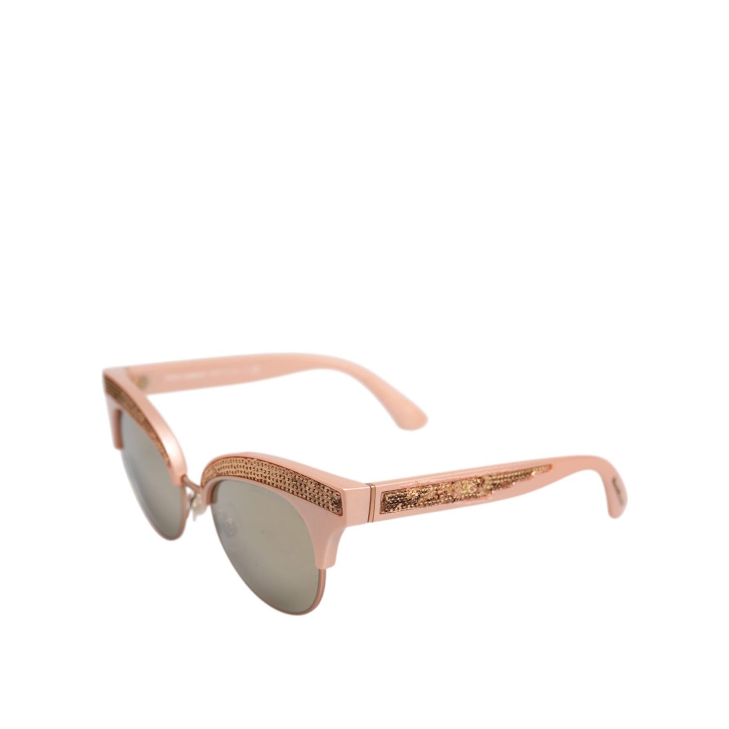 Dolce & Gabbana Pink Gold Mirrored Cat Eye DG6109 Sequined Sunglasses