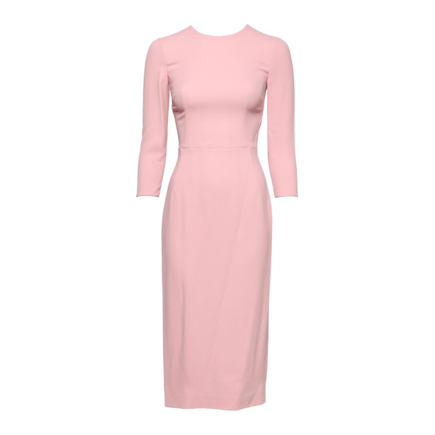 Dolce & Gabbana Pink Viscose 3/4 Sleeves Sheath Midi Dress