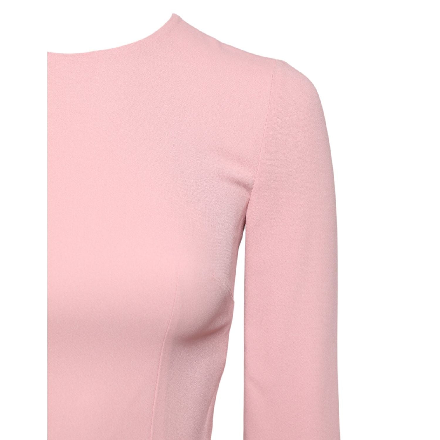 Dolce & Gabbana Pink Viscose 3/4 Sleeves Sheath Midi Dress