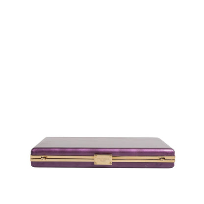 Dolce & Gabbana Purple Leather Clutch Evening Crossbody Bag