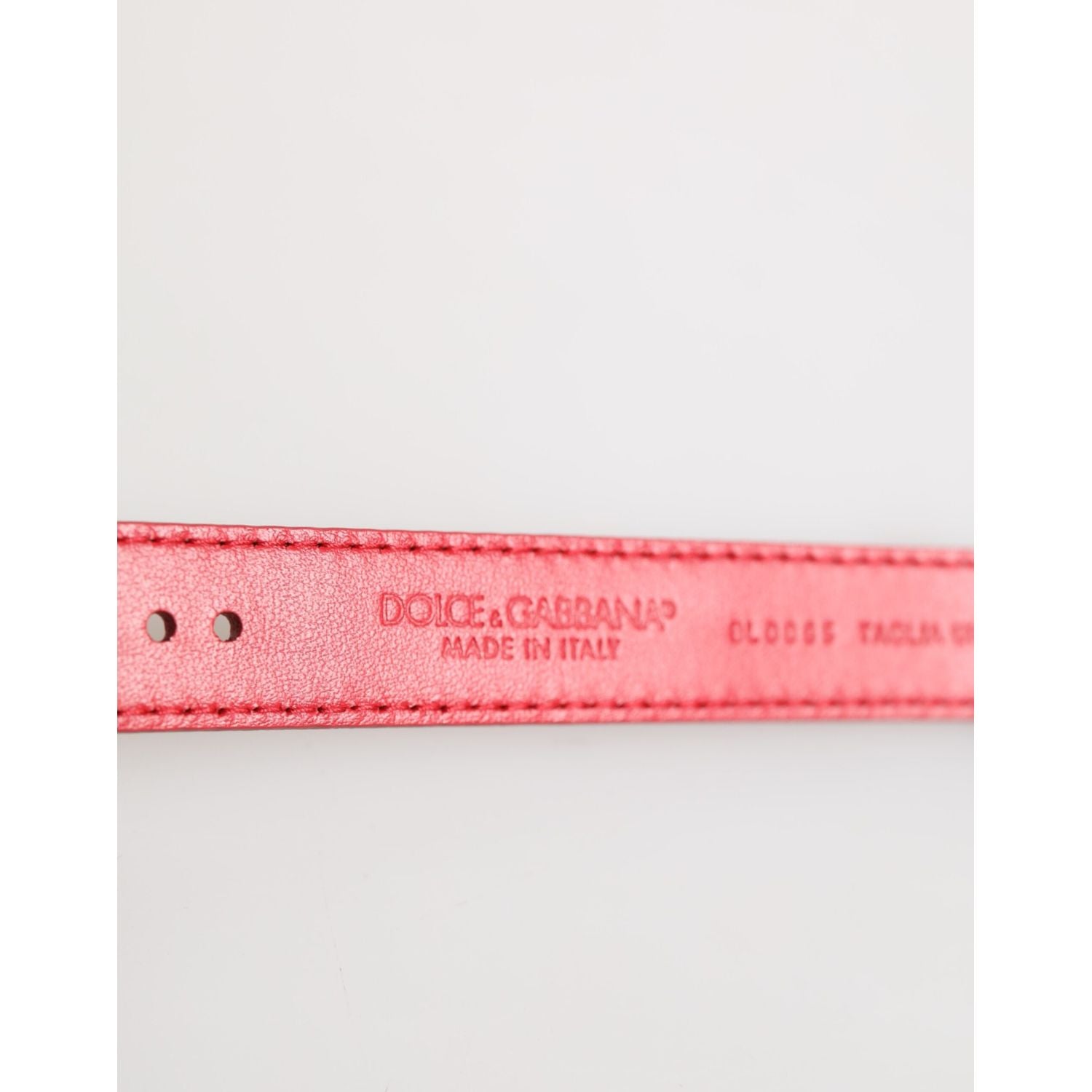 Dolce & Gabbana Red Exotic Leather Gold Tone Metal Buckle Women Armband