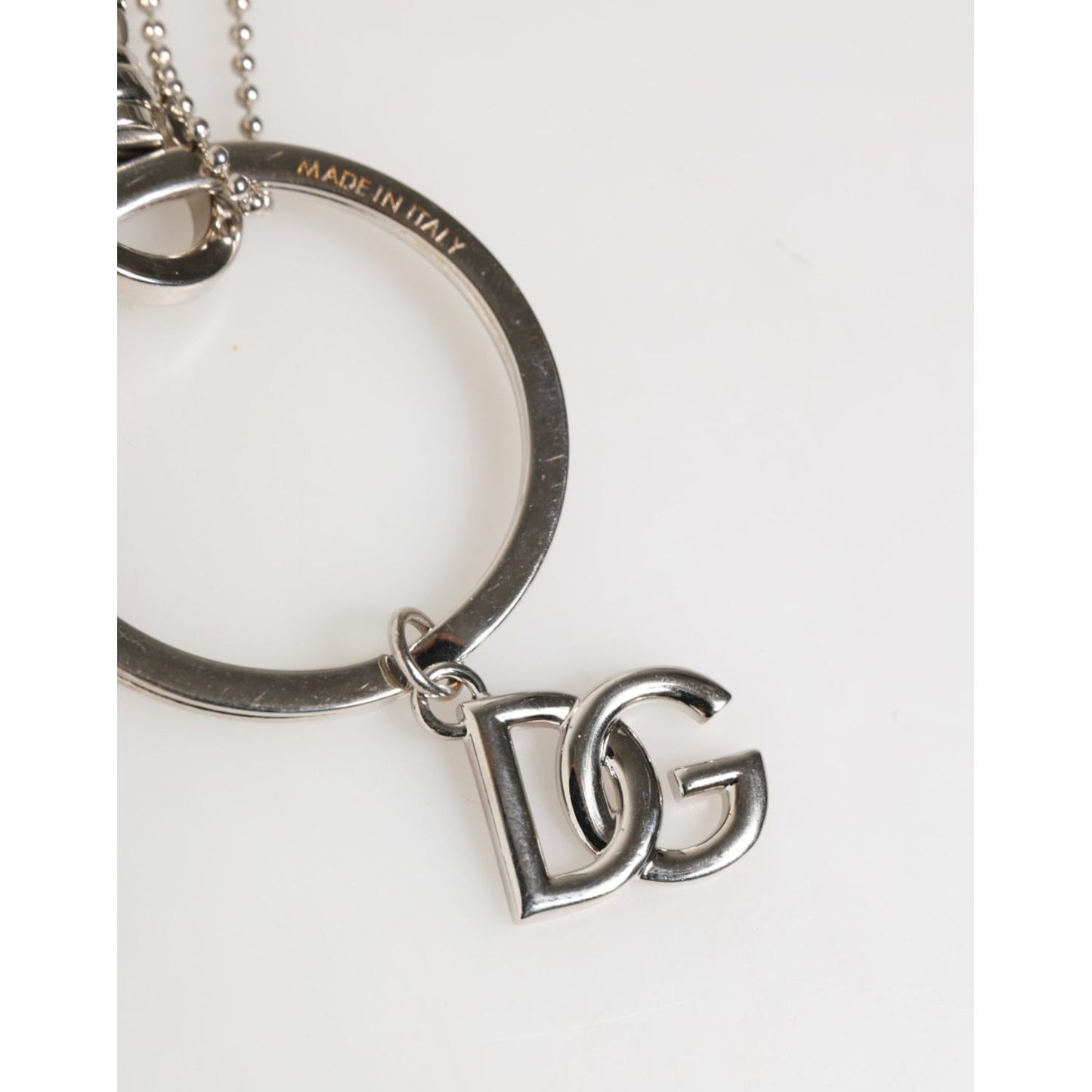 Dolce & Gabbana Silver DG Logo Key Holder Keychain Bag Charm Keyring