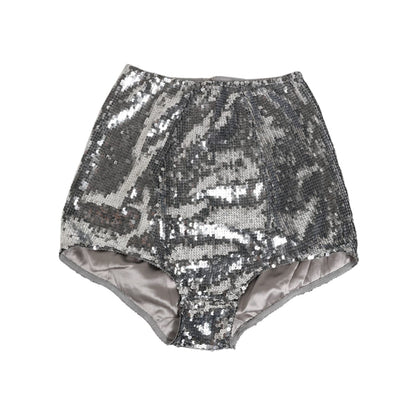 Dolce & Gabbana Silver Nylon Sequined Slip Girdle Panty Underwear