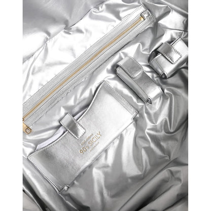Dolce & Gabbana Silver Quilted Filled Crossbody Shoulder Bag SICILY Bag