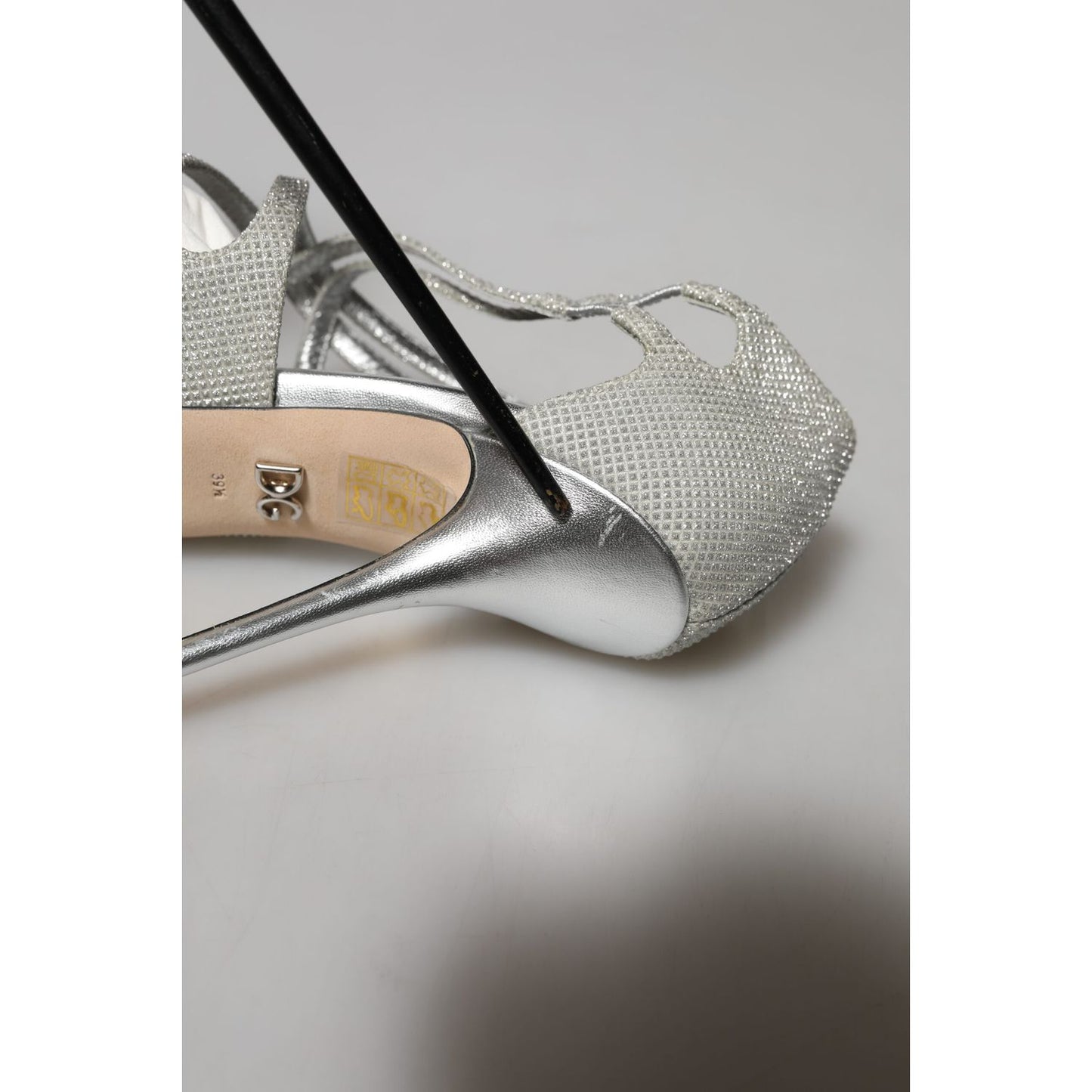 Dolce & Gabbana Silver Shimmers Sandals Heel Pumps Shoes
