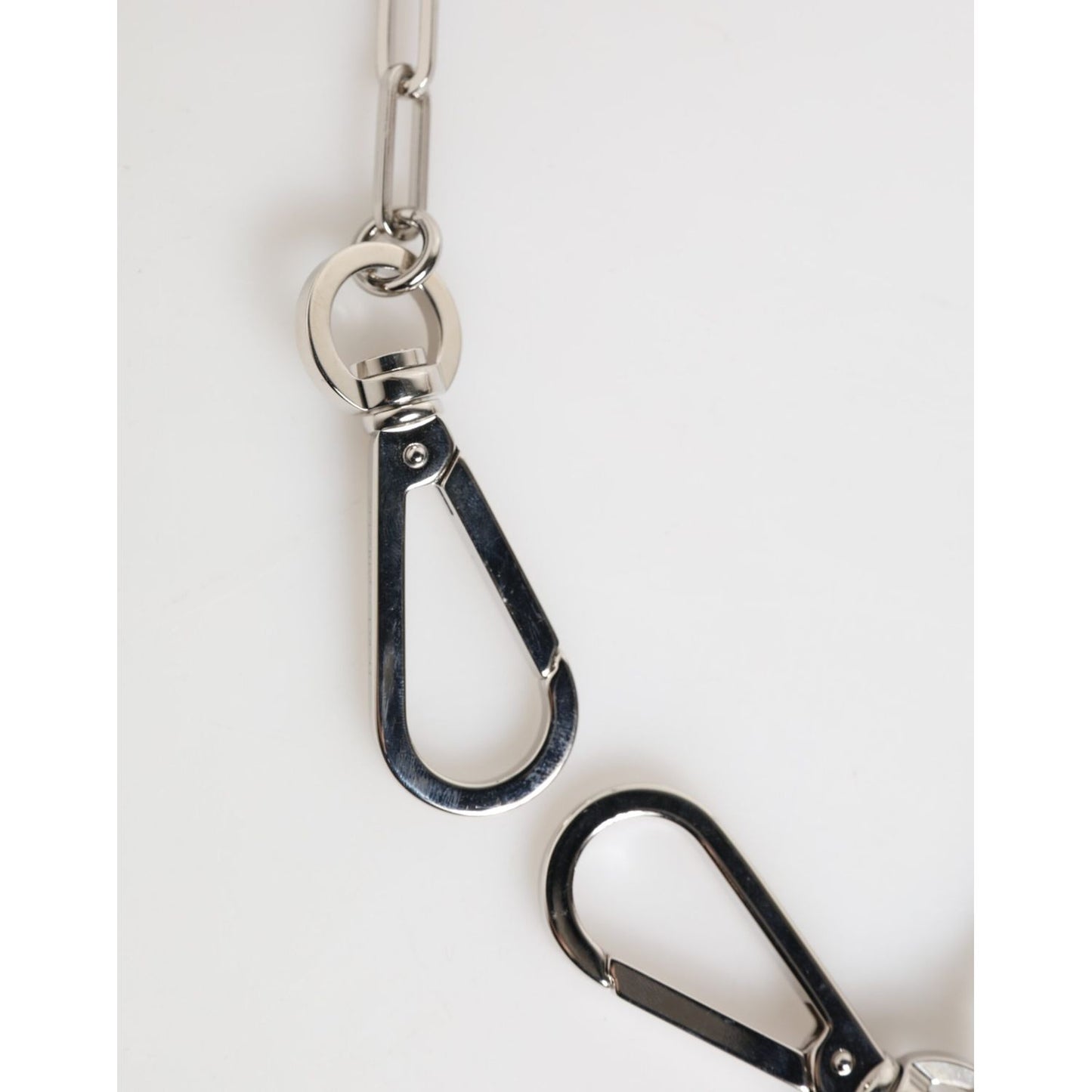 Dolce & Gabbana Silver Tone Metal Chain DG Logo Pendant Men Necklace