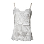 Dolce & Gabbana Top White Satin Lace Tank Lingerie Underwear