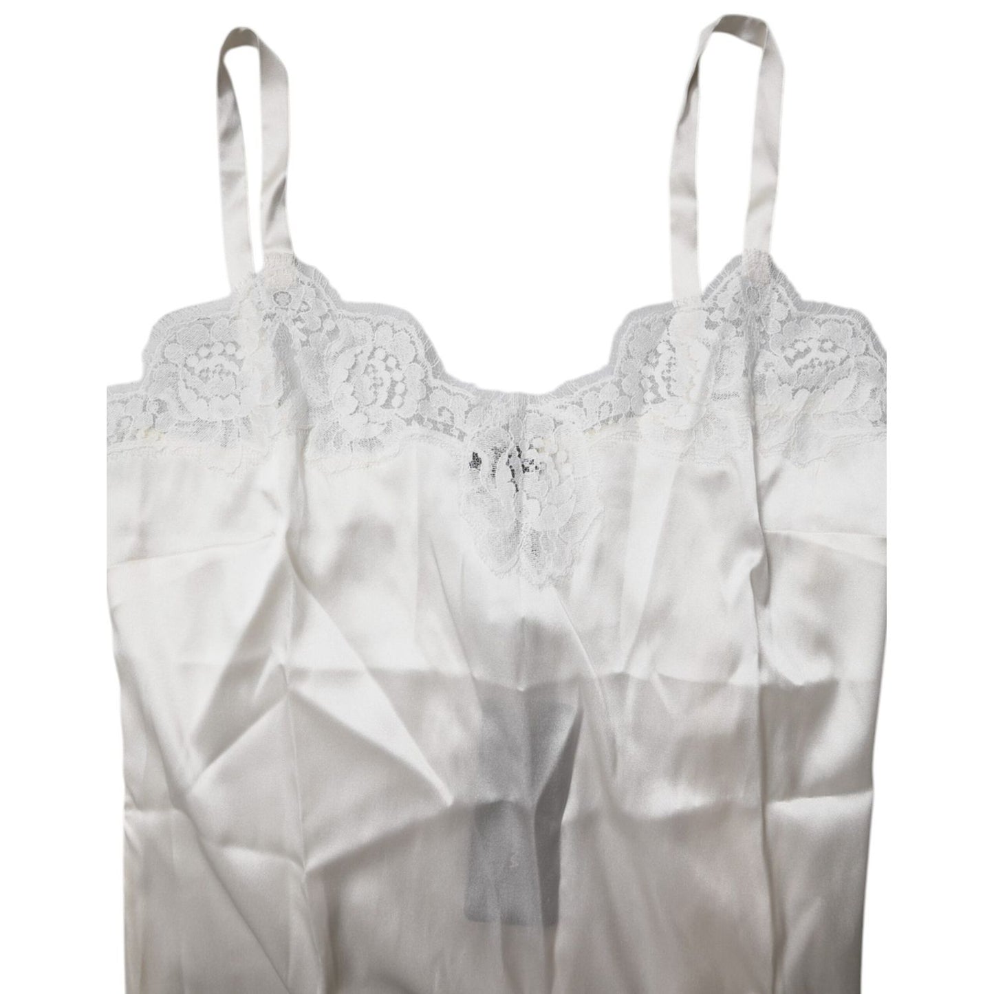 Dolce & Gabbana Top White Satin Lace Tank Lingerie Underwear