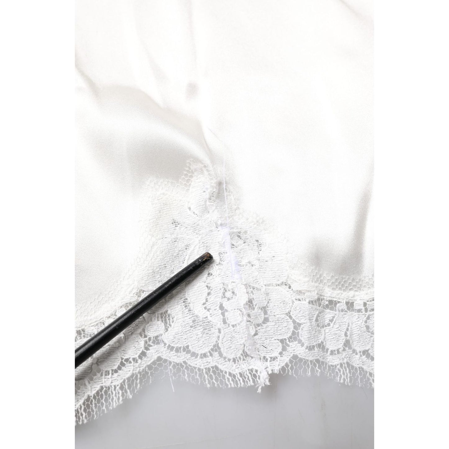 Dolce & Gabbana Top White Satin Lace Tank Lingerie Underwear