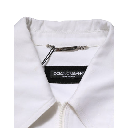 Dolce & Gabbana White Barcode Patch Utility Zip Jumpsuit Pants