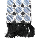 Dolce & Gabbana White Blue Polka Dotted Silk Skinny Scarf