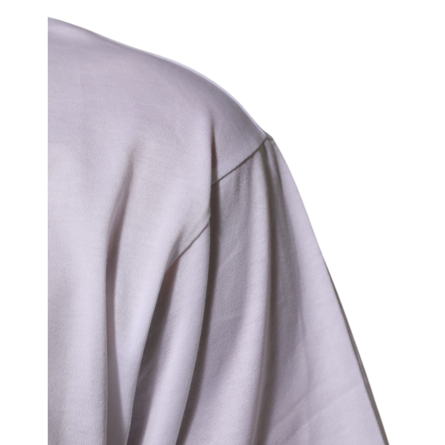 Dolce & Gabbana White Cotton Logo Patch Crew Neck Men T-shirt