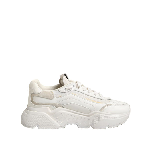 Dolce & Gabbana White DAYMASTER Calf Leather Sneakers Shoes