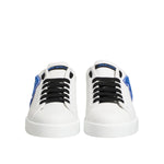 Dolce & Gabbana White Leather DG Logo Low Top Sneakers Shoes front view