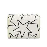 Dolce & Gabbana White Leather Trifold DG Star Print Card Holder Wallet