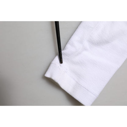 Dolce & Gabbana White Long Sleeves Button Closure T-shirt