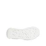Sole design of Dolce & Gabbana White NS1 Canvas Leather Embellished Sneakers Shoes showcasing brand logo detail.