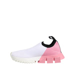 Dolce & Gabbana White Pink Low Top Sorrento Sneakers Shoes with modern sporty design and rubber sole.