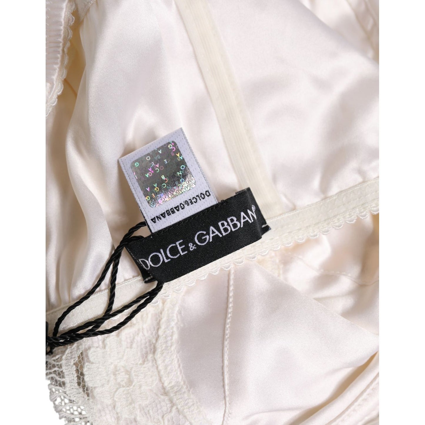 Dolce & Gabbana White Silk Underwired Balconette Bra Underwear
