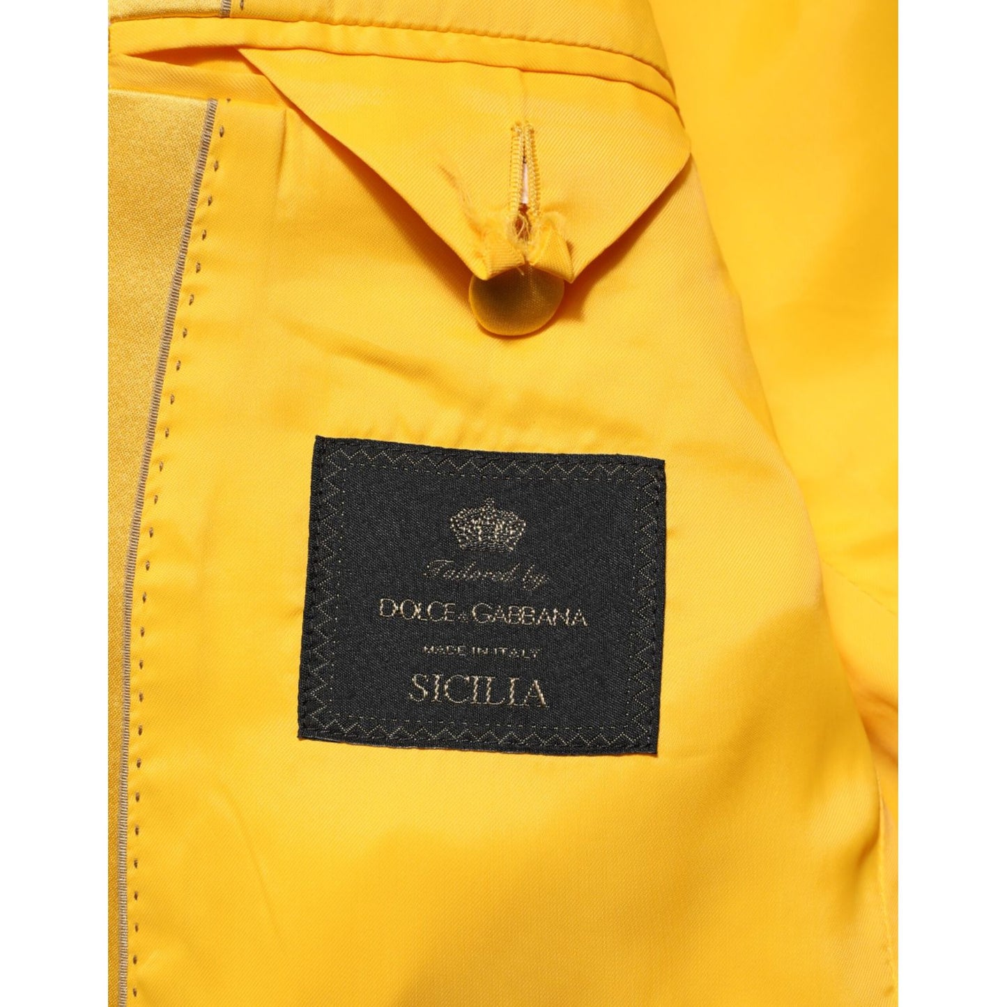 Dolce & Gabbana Yellow 2 Piece Silk Blend Men Suit SICILIA