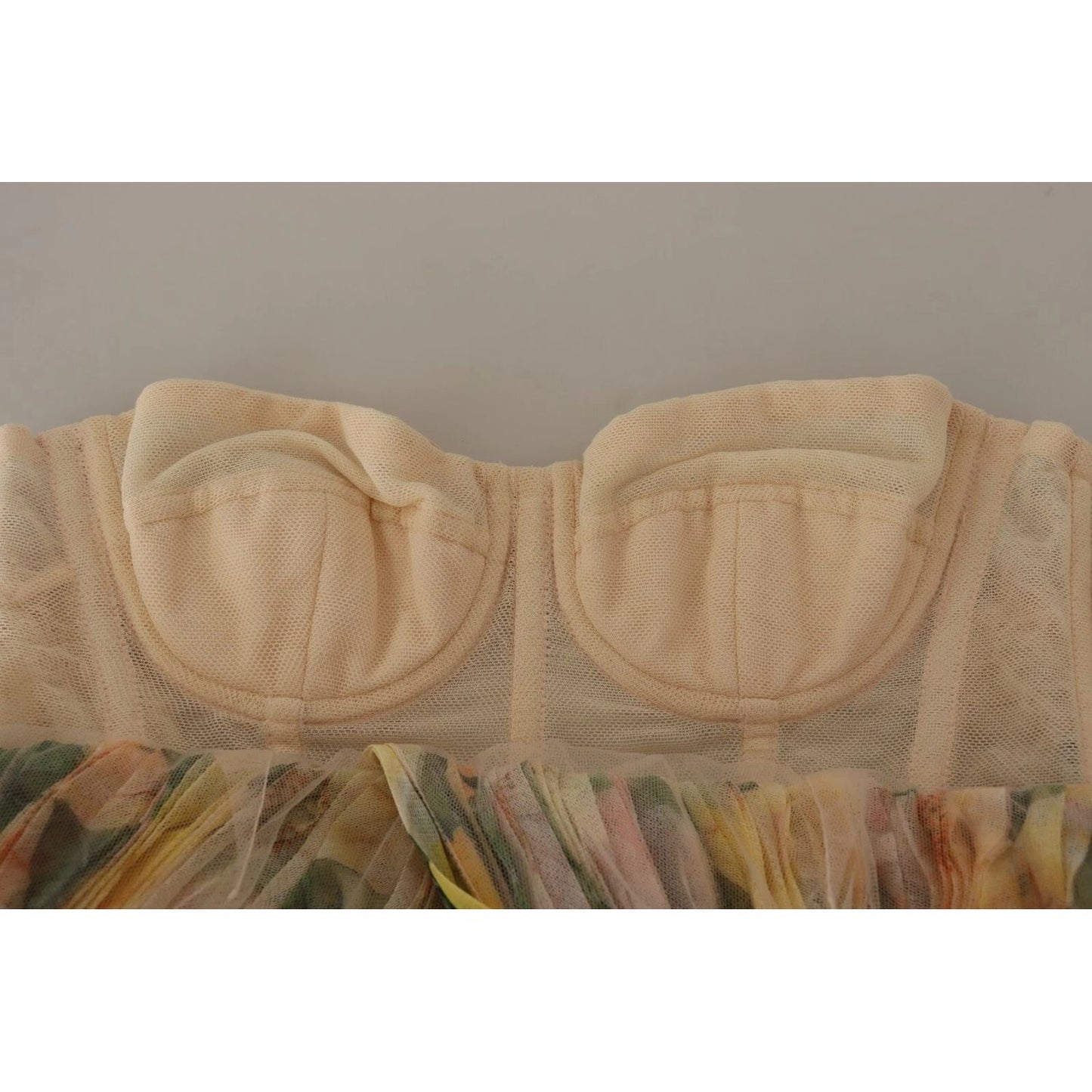 Dolce & Gabbana Yellow Floral Print Pleated Maxi Dress