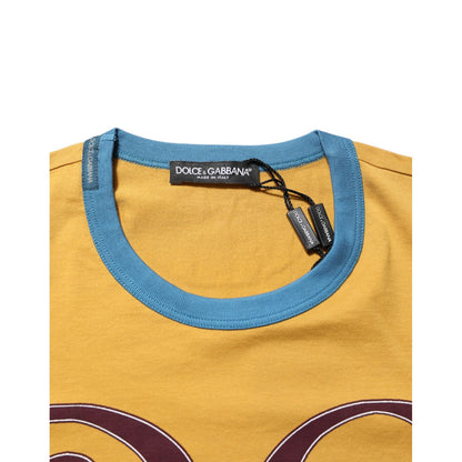 Dolce & Gabbana Yellow Logo Crew Neck Short Sleeves T-shirt