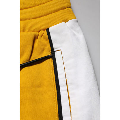 Dolce & Gabbana Yellow Printed Drawstring Jogger Pants