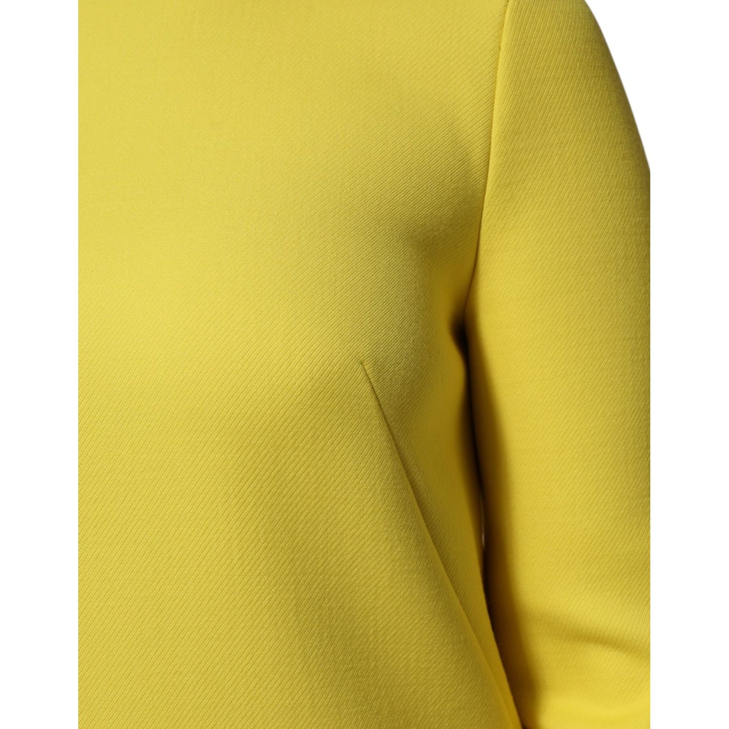 Dolce & Gabbana Yellow Viscose Acetate Mini Long Sleeve Dress