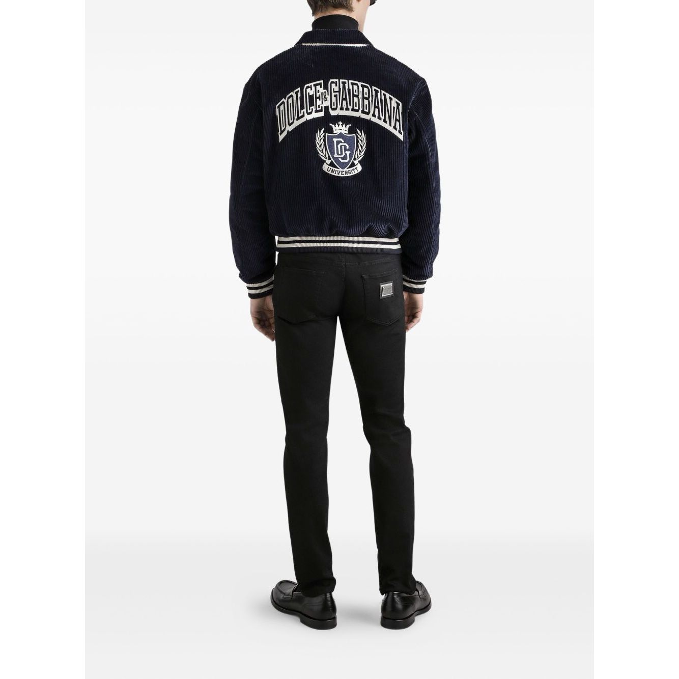 Dolce & Gabbana five pockets logo plaque Denim cotton jeans