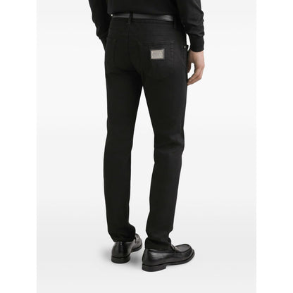 Dolce & Gabbana five pockets logo plaque Denim cotton jeans Jeans