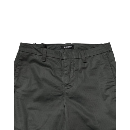 Dondup Dark Gray Cotton Mid Waist Skinny Men Chino Trouser Pants Dondup