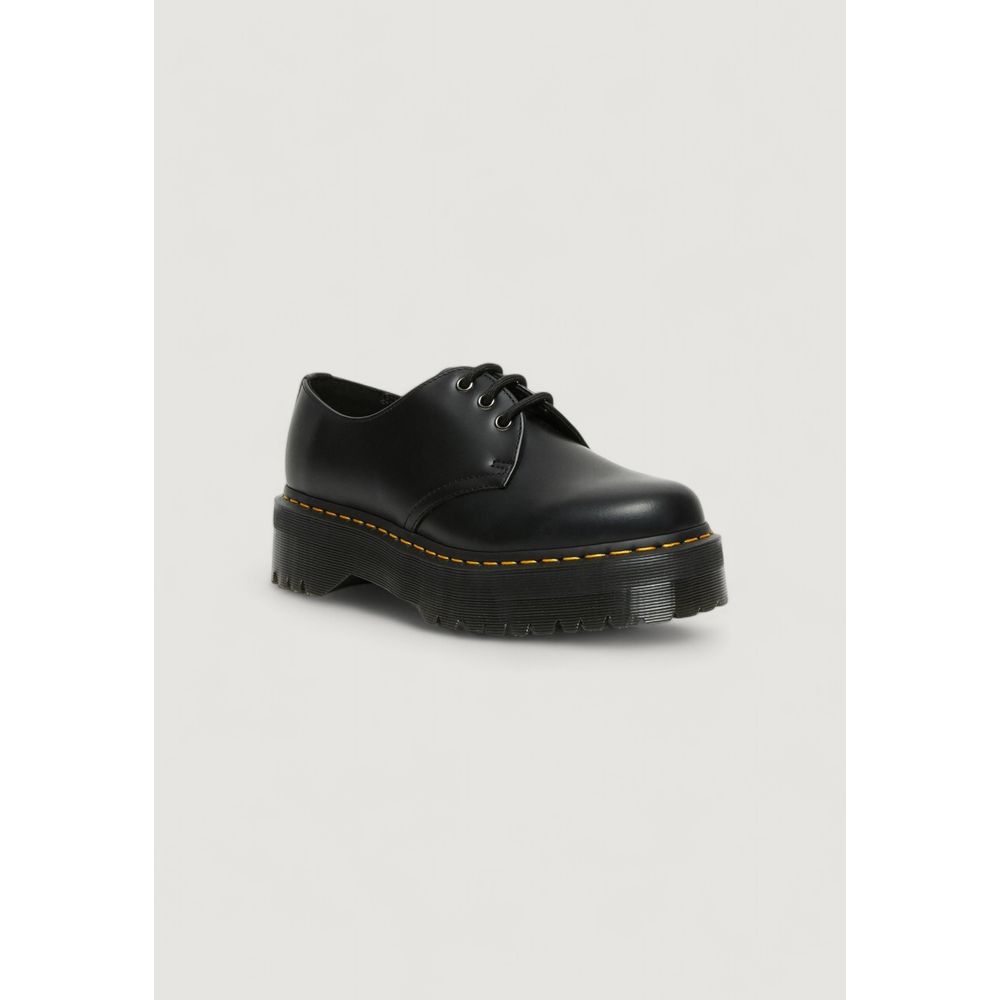 Dr. Martens Black Leather Lace-Up Boots with thick sole for style and durability
