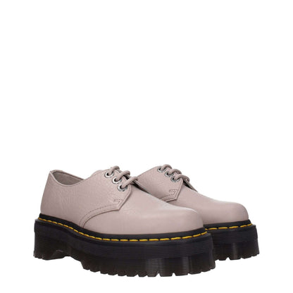 Dr. Martens Gray Leather Oxfords And Derbies with lace up closure, rubber sole, round toe, mid heels, MPN D1461QUADII31167348
