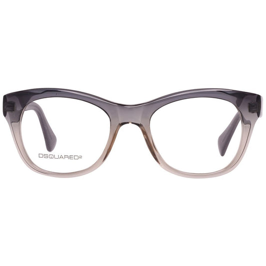 Front view of Dsquared² Bicolor Plastic Frames with flock color, unisex glasses, model DQ5106-020-49, dimensions 49/19/145 mm.