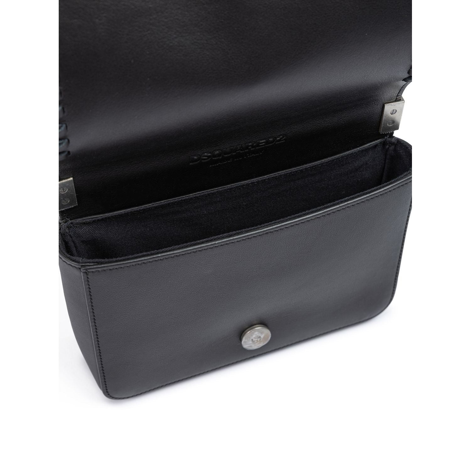 Front view with bag zipped and handles upright.