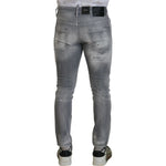 Dsquared² Gray Washed Cotton Slim Fit Casual Men Denim Jeans PAN74444-48