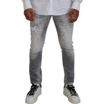 Dsquared² Gray Washed Cotton Slim Fit Casual Men Denim Jeans PAN74444-48
